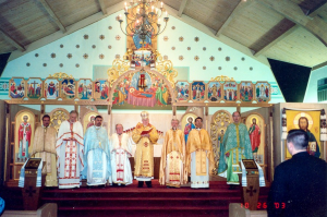 Celebrants at the 2003 Eparchial Conference in Pheonix, Arizona, including Fr. Tom Glynn at the Bishop's right.